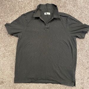 American Giant Slub Polo, Size Large, Color Dark Gray